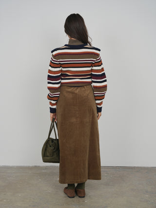 HD Button Front Corduroy Skirt