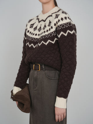KM Fairisle Quilted Cardigan