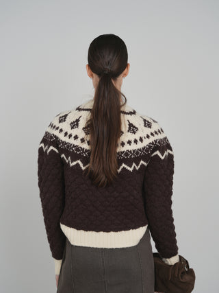 KM Fairisle Quilted Cardigan