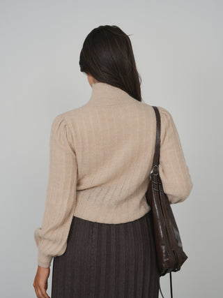 KM Stripe Stitch Turtleneck Sweater