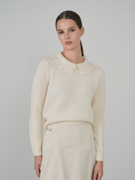 KM Crochet Collar Sweater – The Gallery Collection