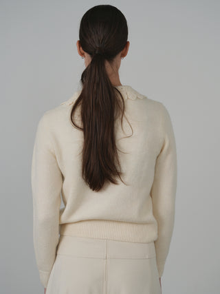 KM Crochet Collar Sweater