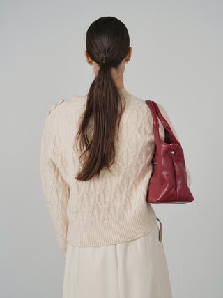 KM Diamond Cable Pullover Sweater