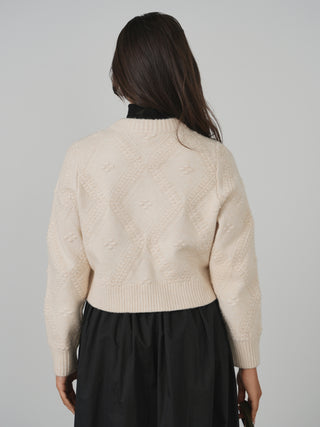 KM Bow Cropped Sweater Jacket