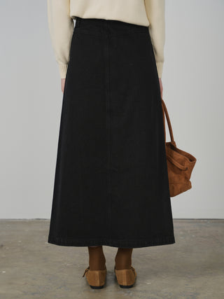 HD Button Front Pocket Skirt