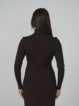 Cinnamon Cable Turtleneck