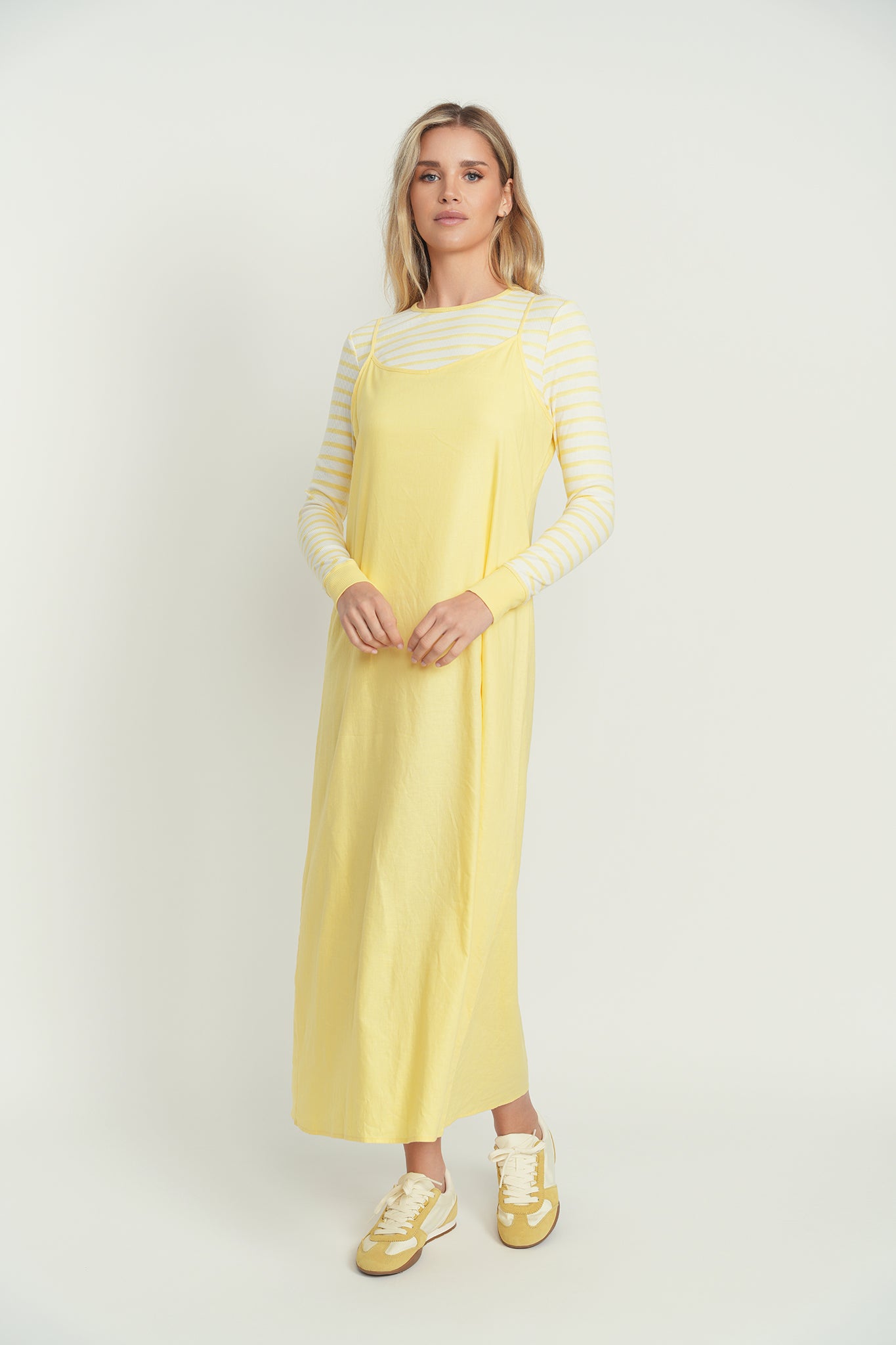 Point Linen A-Line Slip Dress Point Linen A-Line Slip Dress