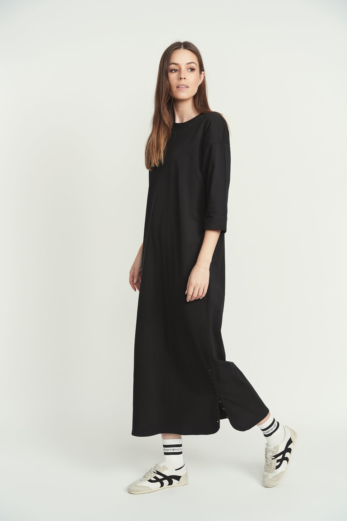 Point 3/4 Sleeve Maxi Dress The Gallery Collection Point 3/4 Sleeve Maxi Dress The Gallery Collection