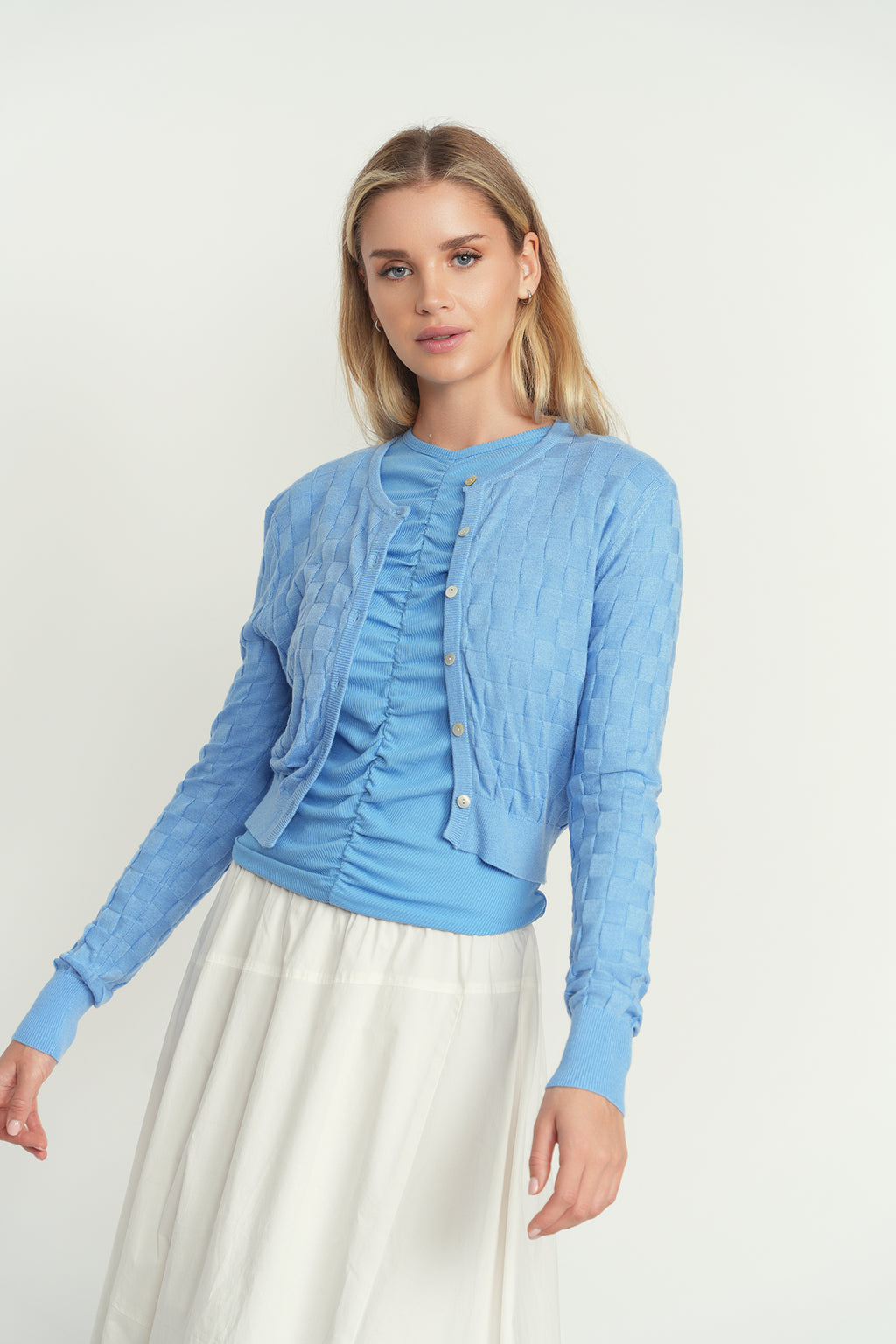 Point Checker Knit Cardi – The Gallery Collection