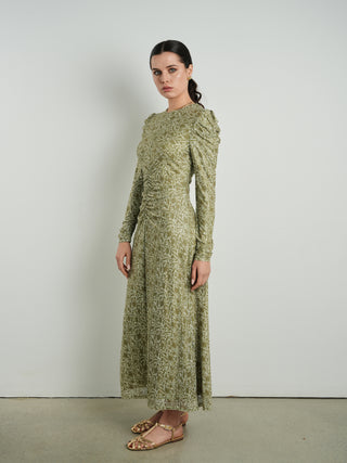Ofd Ruched Aline Printed Dress