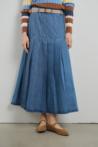 Hd Box Pleated Maxi Skirt