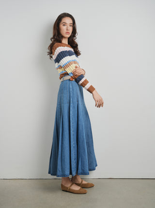 Hd Box Pleated Maxi Skirt