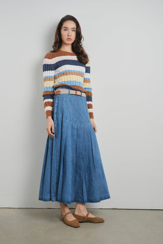 Hd Box Pleated Maxi Skirt