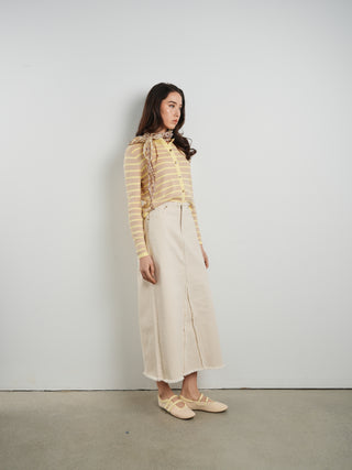 Hd Raw Edge Detail Maxi Skirt
