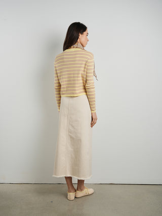 Hd Raw Edge Detail Maxi Skirt