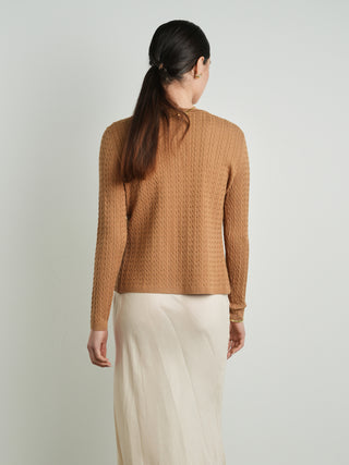 Cinnamon Long Cable Cardi
