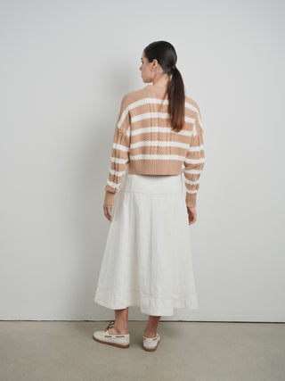 Km cable striped sailor sweater