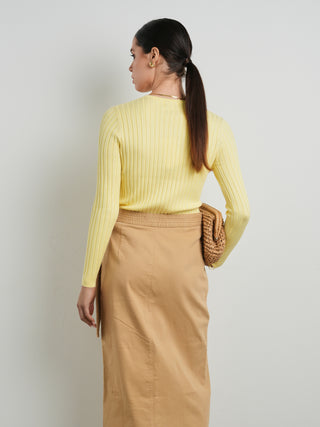 Cinnamon Ribbed Crewneck Sweater