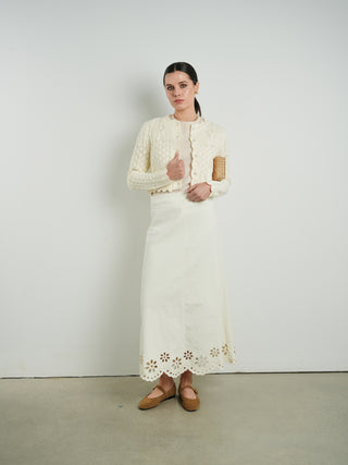Hd Eyelet Embroidered Aline Skirt