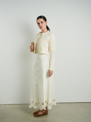 Hd Eyelet Embroidered Aline Skirt