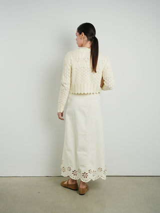 Hd Eyelet Embroidered Aline Skirt