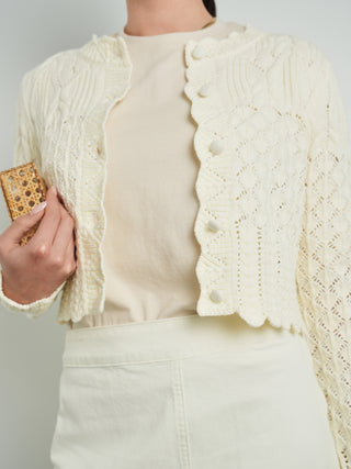 Km Scallop Edge Deco Cardigan