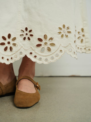 Hd Eyelet Embroidered Aline Skirt