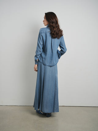 Hd Gored Flowy Maxi Skirt