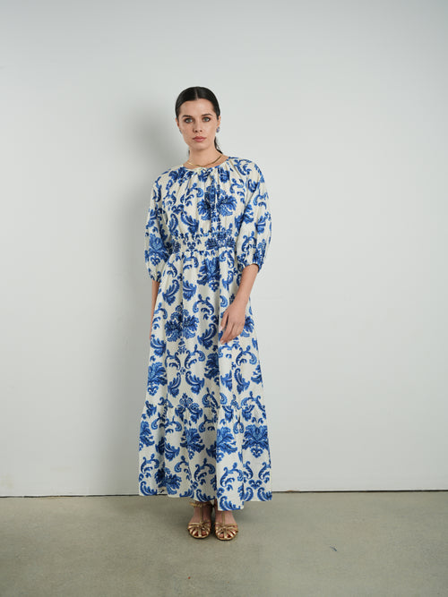 dusty blue maxi dress plus size Women's Plus Size Square Neck Short Sleeve Tiered Dress Dusty Blue 3X -White Mark