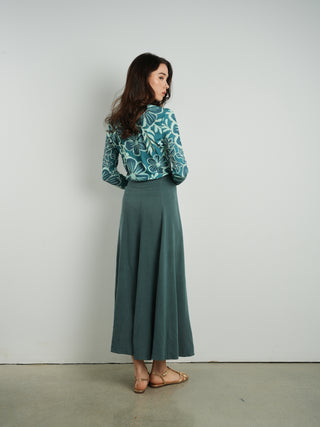 Cleo Asymmetric Button Flare Skirt