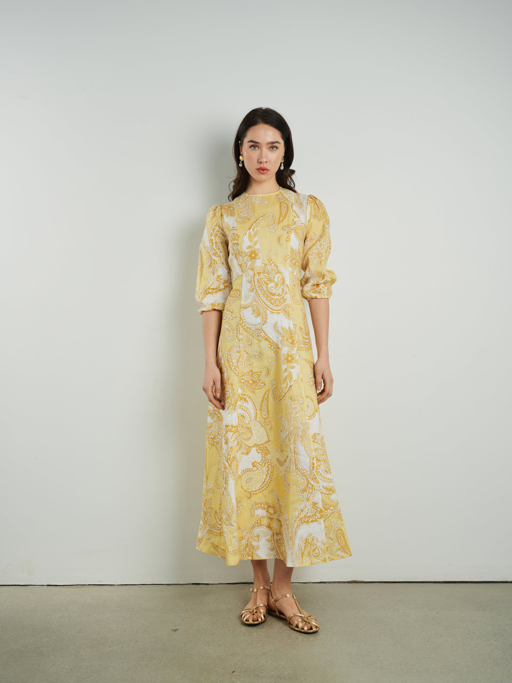 printed linen dress Cleo Maxi Size:38.5 size-11-5-46-5 Every stitch and detail casual dresses for teens