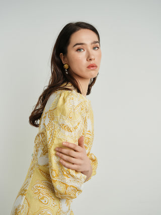Cleo Printed Linen Maxi Dress