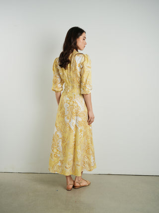 Cleo Printed Linen Maxi Dress