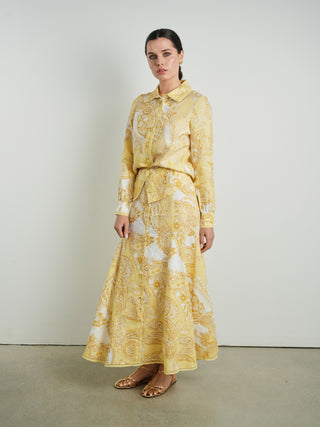 Cleo Printed Linen Blouse