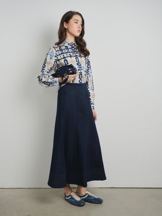 Hd Trapunto Stitch Flared Skirt