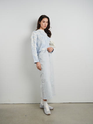 Hd Twill Detail Washed Maxi Skirt