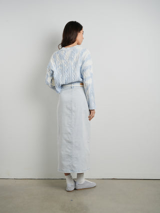 Km Tie Dye Mixed Cable Sweater