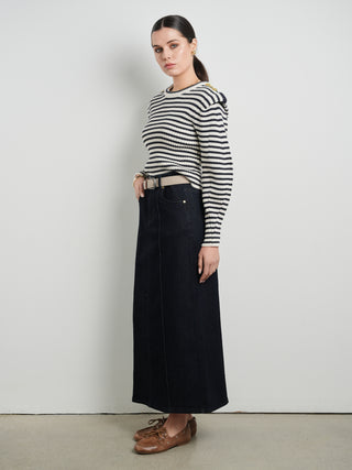 Hd Paneled Aline Denim Skirt