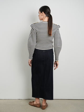 Hd Paneled Aline Denim Skirt