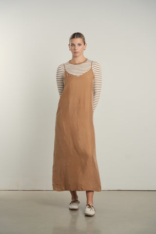 Point Linen Aline Slip Dress