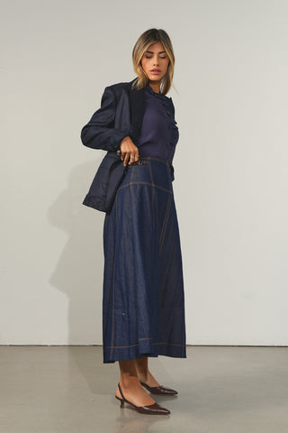 Ceremony Denim Side Buckle Skirt