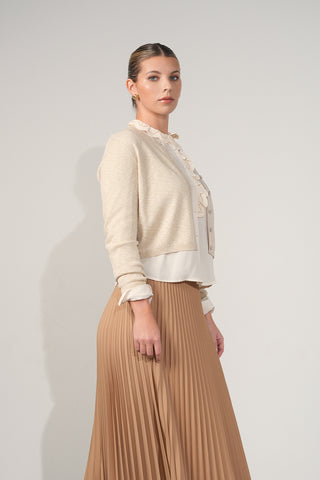 Ceremony Cropped Rib Cardigan