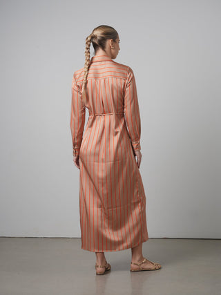 Ceremony silky belted shirt dress