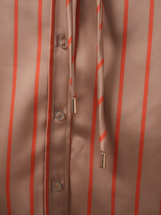 Ceremony silky belted shirt dress