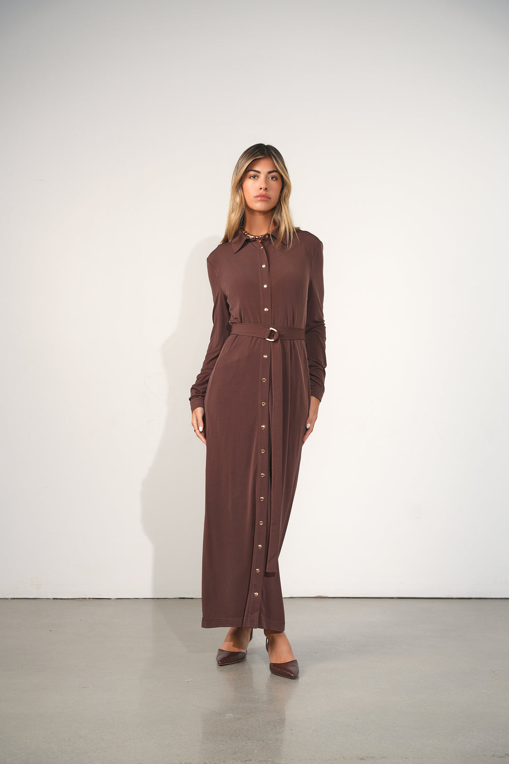 Ceremony Belted Jersey Dress XXS / Caviar Black