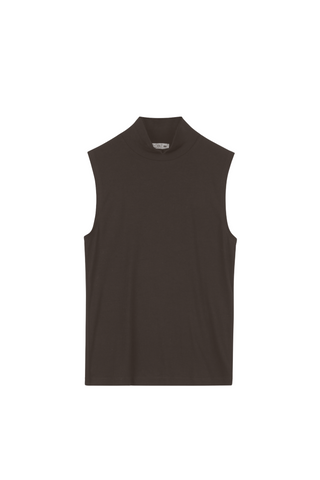 Point Jersey Rib Sleeveless Turtleneck