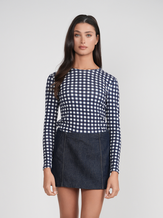 POINT PRINTED JERSEY CREW