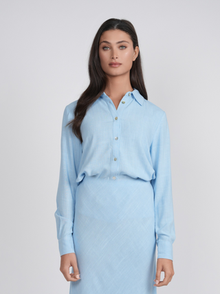 POINT LINEN BUTTON UP SHIRT