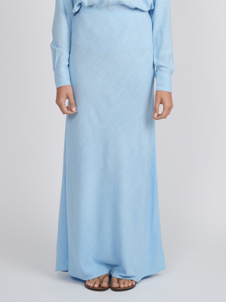 POINT LINEN STRAIGHT SKIRT