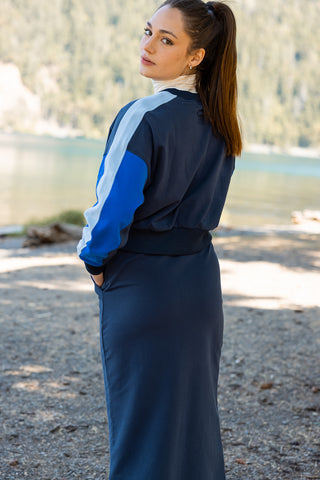 Point crop colorblock sweatshirt